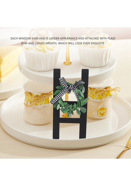 2 Adet Ahşap Merdiven Tepsisi Dekorasyon Çerçevesi Siyah ve Beyaz Ekose Çiftlik Evi Merdiven Işareti Dekor Yaz Rustik Işareti Dekorasyon (Yurt Dışından) indirimleri