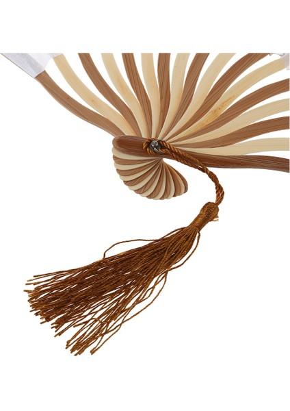 Çin Gri Şakayık Çiçeği Kumaş Bambu Katlanır Dans El Yelpazesi Beyaz (Yurt Dışından) indirimleri
