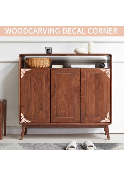 4 Adet 8*8 cm Ahşap Oyma Köşe Onlay Mobilya Ev Dekorasyonu Boyasız Aplike (Yurt Dışından) fiyatları
