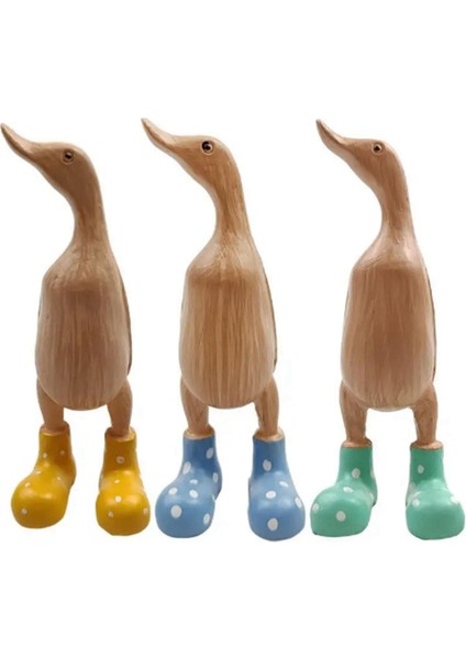 Reçine Ördek Heykeli Bahçe Heykeli Sevimli Karikatür Ördekler Benekli Çizmeler Giyiyor Iyi Şanslar Heykelciği Yeşil-S (Yurt Dışından) fiyatları