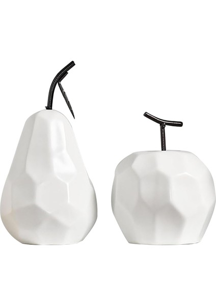 Beyaz Seramik Meyve Heykeli Minimalist Modern Meyve Heykeli Süslemeleri Kitaplık Ev Düğün Partisi Için (Yurt Dışından)