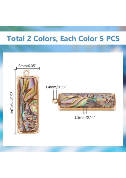 10 Adet 2 Renk Abalone Kabuğu Kolye Doğal Kabuk Takıları Deniz Kabuğu Kolye Dikdörtgen Kabuk Sarkan Takılar (Yurt Dışından) fiyatları