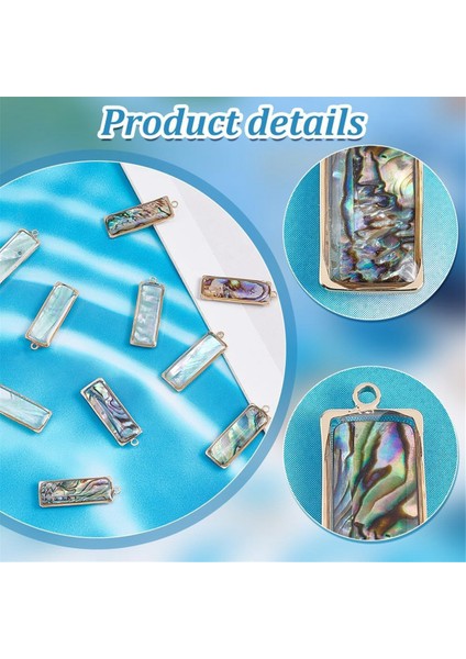 10 Adet 2 Renk Abalone Kabuğu Kolye Doğal Kabuk Takıları Deniz Kabuğu Kolye Dikdörtgen Kabuk Sarkan Takılar (Yurt Dışından) fırsatları
