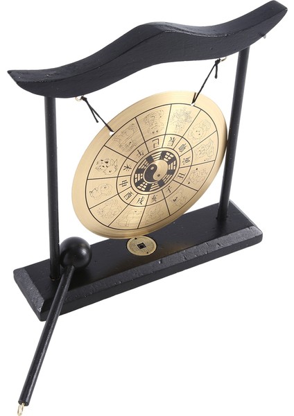 Masaüstü Gong - Feng Shui Pirinç Gong Masaüstü Süsü Stand ve Tokmakla, Narin Çin Ev Dekoru, Çin Zodyağı (Yurt Dışından) modelleri