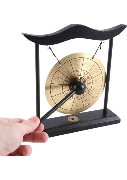 Masaüstü Gong - Feng Shui Pirinç Gong Masaüstü Süsü Stand ve Tokmakla, Narin Çin Ev Dekoru, Çin Zodyağı (Yurt Dışından) fırsatları