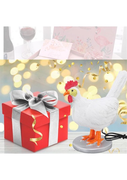 Tavuk Yumurtası Lambası, 3D Tavuk Masa Lambası, Gerçekçi LED Yumurta Lambası, USB ile Reçine Tavuk Yumurtası Gece Lambası (Tavuk Yumurtası Lambası) (Yurt Dışından)