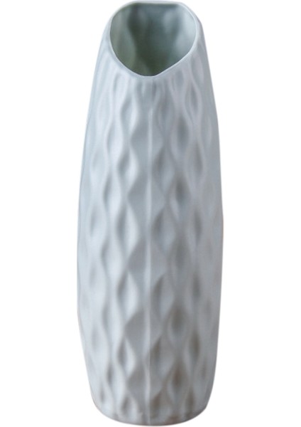 Nordic Plastik Vazo Anti-Düşüş Basit Çiçek Vazosu Taklit Seramik Çiçek Saksısı Dekorasyonu Ev Vazosu Ev Dekoru, Yeşil (Yurt Dışından)