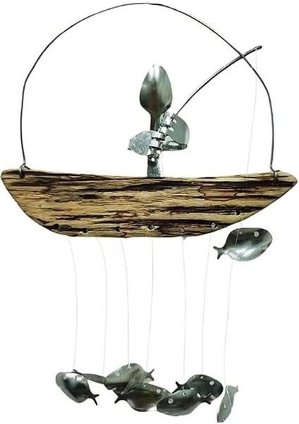 El Yapımı Balıkçı Kaşığı Balık Heykeli Rüzgar Çanı Kaşık Balık Heykelleri Rüzgar Çanı Açık Hava Ev Bahçe Dekoru,c (Yurt Dışından)
