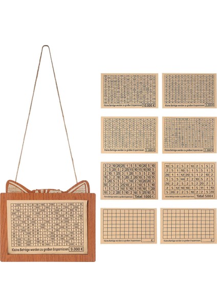 Para Biriktirme Kutusu, Para Hedefli ve Rakamlı Ahşap Para Kutusu, Sayaçlı Tasarruf Zorlukları Para Kutusu, B (Yurt Dışından)