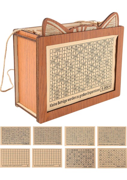 Para Biriktirme Kutusu, Para Hedefli ve Rakamlı Ahşap Para Kutusu, Sayaçlı Tasarruf Zorlukları Para Kutusu, B (Yurt Dışından) modelleri