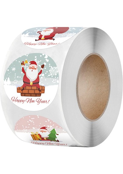 500 Adet Merry Christmas Çıkartmalar Noel Tema Mühür Etiketleri Çıkartmalar Dıy Hediye Paketi Zarf Kırtasiye Dekor C (Yurt Dışından)