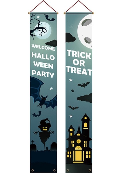 Cadılar Bayramı Süslemeleri Sundurma Tabelaları, Hoş Geldiniz Banner Asılı Kiraz Kuşu Bayrağı, Cadılar Bayramı Hocus Pocus Süslemeleri (Yurt Dışından)