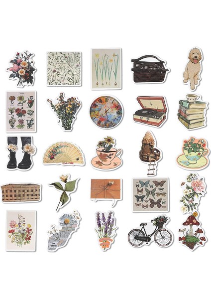 Vintage Çıkartmalar, 50 Karalama Defteri Çıkartmaları Vintage Günlük Malzemeleri, Planlamacılar Için Su Geçirmez Vinil Çıkartmaları Önemsiz Günlük (Yurt Dışından) fiyatları