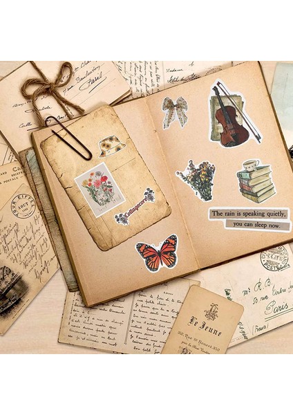 Vintage Çıkartmalar, 50 Karalama Defteri Çıkartmaları Vintage Günlük Malzemeleri, Planlamacılar Için Su Geçirmez Vinil Çıkartmaları Önemsiz Günlük (Yurt Dışından) fırsatları