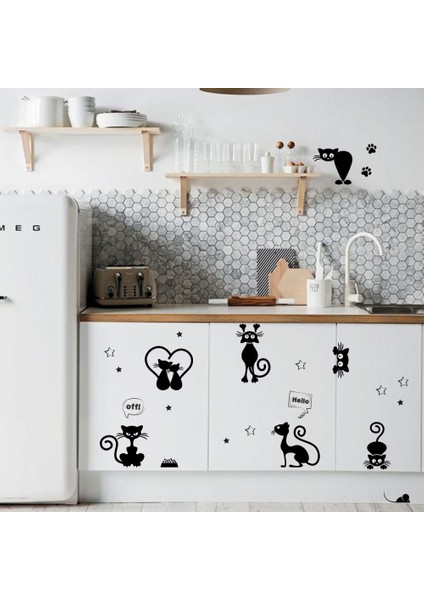 Karikatür Kedi Işık Anahtarı Telefon Duvar Çıkartmaları Çocuk Odaları Için Kendin Yap Ev Dekorasyonu Hayvanlar Duvar Çıkartmaları Pvc Duvar Sanatı (Yurt Dışından) modelleri