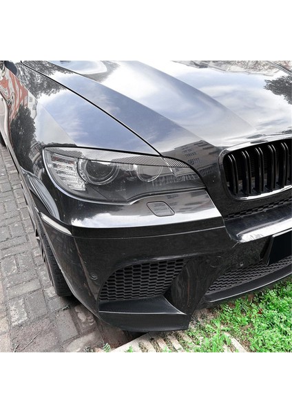 Bmw X6 E71 2008-2014 Araba Far Lambası Kaş Kapağı Döşemesi Araba Far Göz Kapakları Kapakları Karbon Fiber Desen (Yurt Dışından) fiyatları