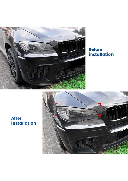 Bmw X6 E71 2008-2014 Araba Far Lambası Kaş Kapağı Döşemesi Araba Far Göz Kapakları Kapakları Karbon Fiber Desen (Yurt Dışından) indirimleri