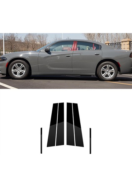 Araba Kapı Pencere Direk Direkleri Trim Kapakları Sticker Dodge Charger 2011-2021 Aksesuarları, Siyah (Yurt Dışından) indirimleri