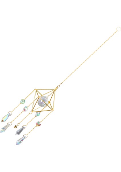 Kristal Güneş Tutucu, Gökkuşağı Prizma, Pencere Güneş Tutucu, Altın Kaplama Göksel Güneş Tutucu, Kristalli Boho Güneş ve Ay (Yurt Dışından)