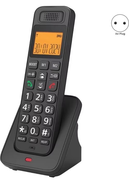 D1018 Iş Ofis Ev El Tipi Dijital Kablosuz Telefon LCD Ekranlı Sabit Sinyal Eu-Plug Siyah (Yurt Dışından) indirimleri