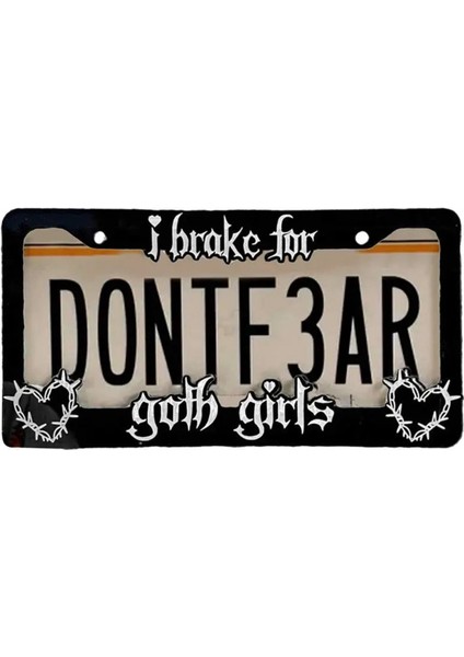 Goth Girls Için Fren Plaka Çerçevesi Kapağı Siyah Plaka Çerçeveleri Otomatik Plaka Çerçeveleri Taşınabilir (Yurt Dışından) fiyatları