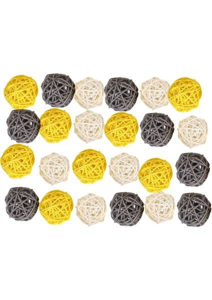 Rattan Topu, 24PCS 2 Inç Dekoratif Toplar Küreler Vazo Kase Dolguları (Yurt Dışından)