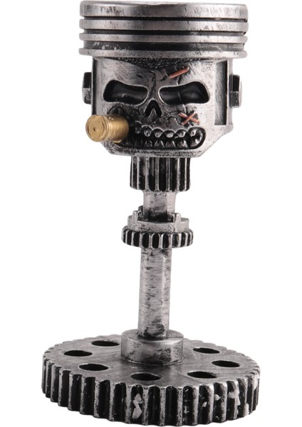 Oyma Piston Kafatası Yüz Gerçekçi Kafatası Heykel Adam Kafa Heykeli Ofis Ev Masa Hediyeler Cadılar Bayramı (Yurt Dışından)