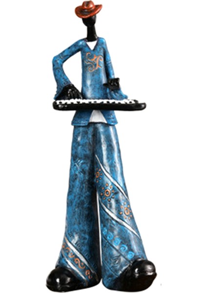 Caz Grubu Çalgıcısı Figürleri Vintage Müzisyen Figürü Reçine Heykelleri Masaüstü Süsü Retro Heykel Ev Iç Mekan Dekoru B (Yurt Dışından)