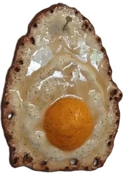 Çiviye Asılı Kızarmış Yumurta, Kızarmış Yumurta Heykel Süslemesi, Duvara Atılan Komik Yumurta Heykelleri Dekorasyonu (Yurt Dışından)