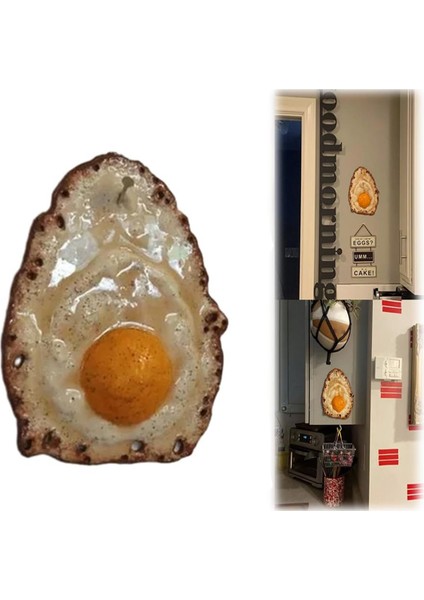 Çiviye Asılı Kızarmış Yumurta, Kızarmış Yumurta Heykel Süslemesi, Duvara Atılan Komik Yumurta Heykelleri Dekorasyonu (Yurt Dışından) modelleri