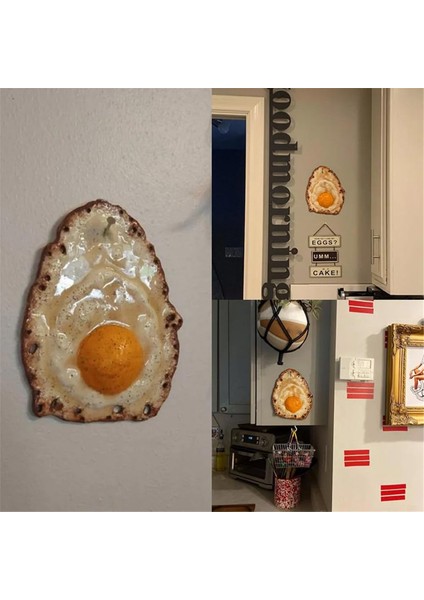 Çiviye Asılı Kızarmış Yumurta, Kızarmış Yumurta Heykel Süslemesi, Duvara Atılan Komik Yumurta Heykelleri Dekorasyonu (Yurt Dışından) fırsatları