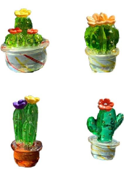 4 Adet Araba Iç Süsleri, Sanat Kaktüs Figürleri, Ev Dekorasyonu, Masaüstü El Sanatları Minyatür Bitki Kaktüs Süsleri B (Yurt Dışından)
