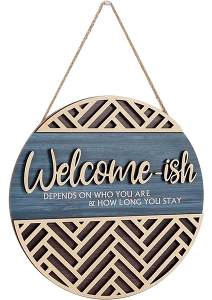 Ön Kapı Duvar Dekoru Için 3D Hoş Geldiniz Asma Tabelası Plaketi, Komik Hoş Geldiniz-Ish Ahşap Askı, Rustik Minimalist Ahşap (Yurt Dışından)