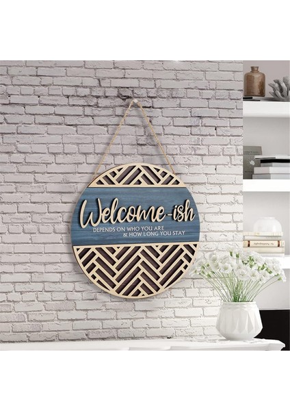 Ön Kapı Duvar Dekoru Için 3D Hoş Geldiniz Asma Tabelası Plaketi, Komik Hoş Geldiniz-Ish Ahşap Askı, Rustik Minimalist Ahşap (Yurt Dışından) modelleri