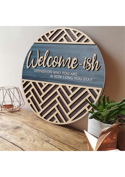 Ön Kapı Duvar Dekoru Için 3D Hoş Geldiniz Asma Tabelası Plaketi, Komik Hoş Geldiniz-Ish Ahşap Askı, Rustik Minimalist Ahşap (Yurt Dışından) fırsatları