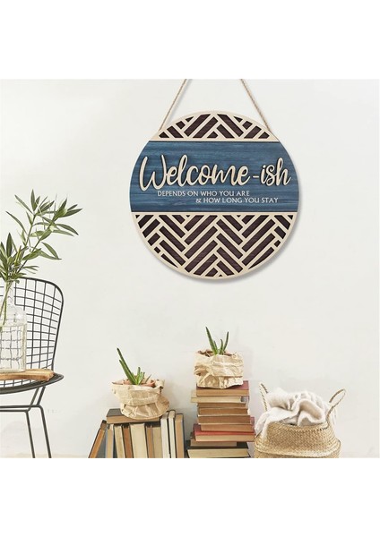 Ön Kapı Duvar Dekoru Için 3D Hoş Geldiniz Asma Tabelası Plaketi, Komik Hoş Geldiniz-Ish Ahşap Askı, Rustik Minimalist Ahşap (Yurt Dışından) indirimleri