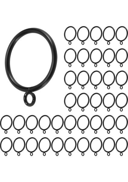40 Paket 1.5 Inç (38MM) Iç Çaplı Metal Perde Halkaları Perdelik Kuşgözü Perde Halkaları - Siyah (Yurt Dışından)