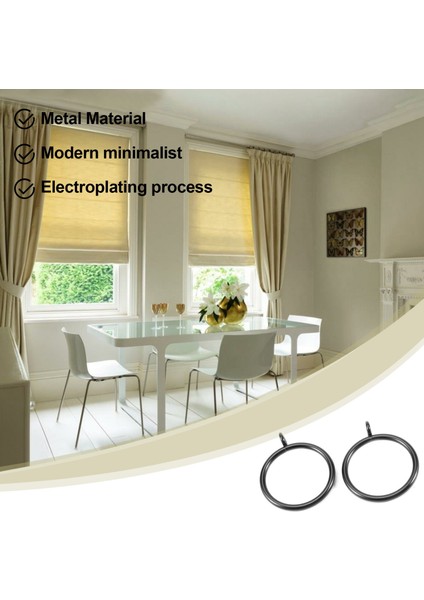 40 Paket 1.5 Inç (38MM) Iç Çaplı Metal Perde Halkaları Perdelik Kuşgözü Perde Halkaları - Siyah (Yurt Dışından) fırsatları