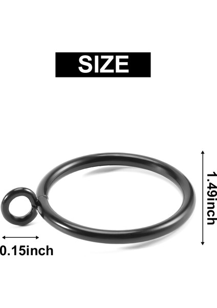 40 Paket 1.5 Inç (38MM) Iç Çaplı Metal Perde Halkaları Perdelik Kuşgözü Perde Halkaları - Siyah (Yurt Dışından) indirimleri
