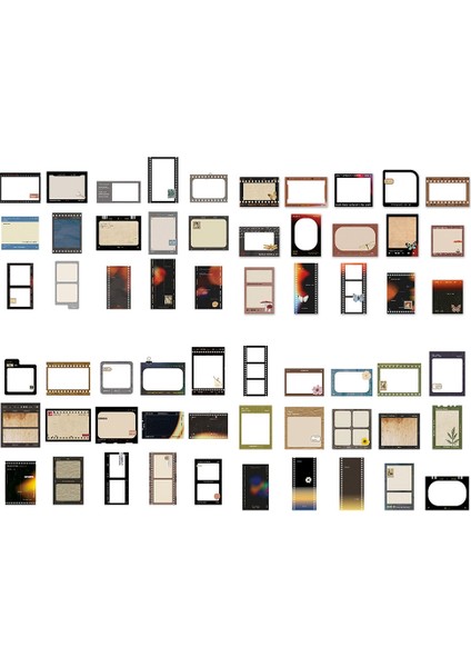 4 Set Film Şeridi Scrapbook Kağıdı Vintage Desenli Kağıt Dekoratif Retro Film Notu Yazılabilir Not Etiketi Kart Yapımı Sanatı Için (Yurt Dışından)