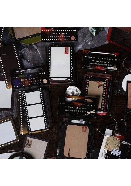 4 Set Film Şeridi Scrapbook Kağıdı Vintage Desenli Kağıt Dekoratif Retro Film Notu Yazılabilir Not Etiketi Kart Yapımı Sanatı Için (Yurt Dışından) fiyatları