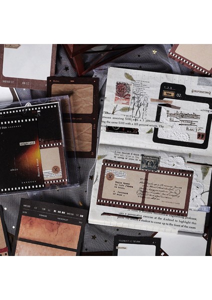 4 Set Film Şeridi Scrapbook Kağıdı Vintage Desenli Kağıt Dekoratif Retro Film Notu Yazılabilir Not Etiketi Kart Yapımı Sanatı Için (Yurt Dışından) fırsatları