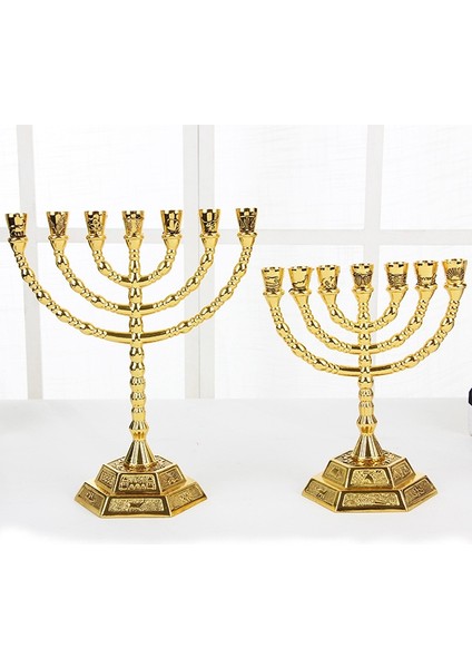 Altın Yahudi Menora Mumluklar Dinler Şamdan Hanuka Şamdanlar 7 Şube Menora -L (Yurt Dışından) modelleri