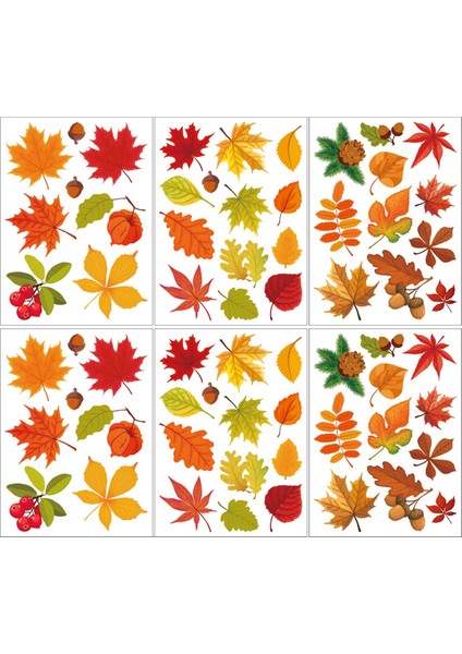 Şükran Günü Sonbahar Yaprakları Pencere Süslemeleri Pencere Çıkartmaları Cam Pencere Için Sonbahar Süslemeleri Mevsimsel Sonbahar Dekorasyonu (Yurt Dışından)