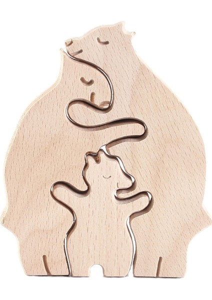 Modern Basit Anne-Çocuk Ayı Ailesi Anneler Günü Hediyesi Kendin Yap Ahşap El Sanatları Süsleri (Yurt Dışından)