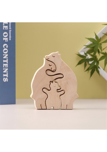 Modern Basit Anne-Çocuk Ayı Ailesi Anneler Günü Hediyesi Kendin Yap Ahşap El Sanatları Süsleri (Yurt Dışından) fiyatları