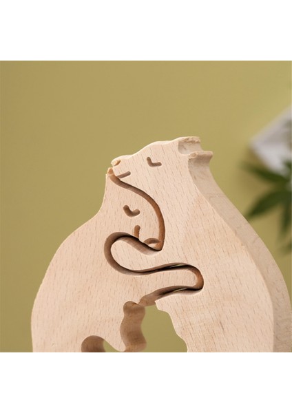 Modern Basit Anne-Çocuk Ayı Ailesi Anneler Günü Hediyesi Kendin Yap Ahşap El Sanatları Süsleri (Yurt Dışından) indirimleri