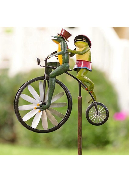 Retro Bisiklet Metal Rüzgar Döndürücü Bahçe Kinetik Döndürücü Dekorasyon Açık Çim Metal Sanat Dekorasyonu (Yurt Dışından) fiyatları