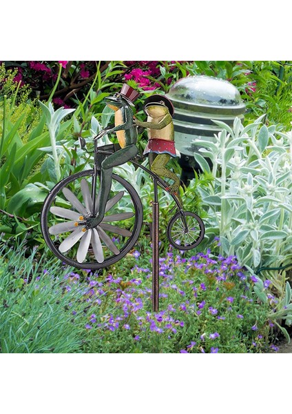 Retro Bisiklet Metal Rüzgar Döndürücü Bahçe Kinetik Döndürücü Dekorasyon Açık Çim Metal Sanat Dekorasyonu (Yurt Dışından) modelleri