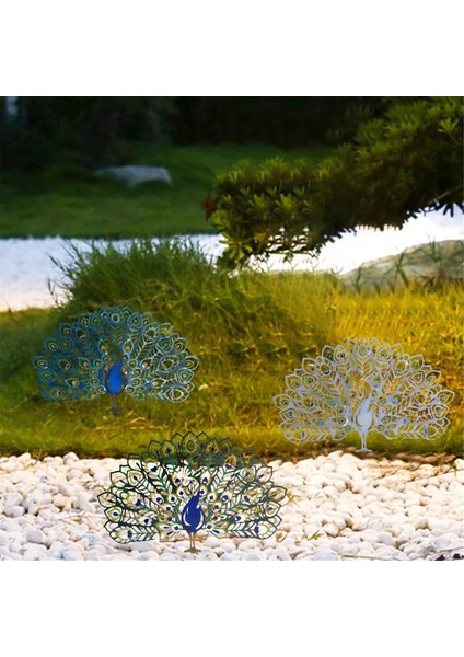 Metal Tavus Kuşu Bahçe Kazığı, Oyuk Bahçe Sanatı Tavus Kuşu Heykeli Dekoratif, Metal Tavus Kuşu Hayvanı Kuyruğunu Açar, Beyaz (Yurt Dışından) fiyatları